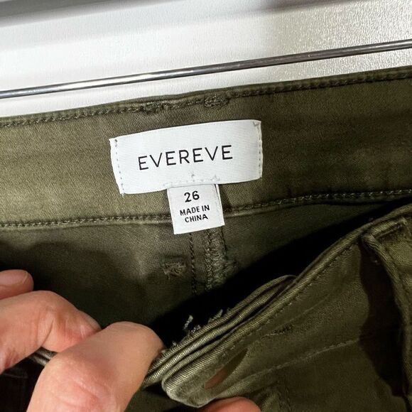 Evereve Tate Cargo Sateen Utility Pants Green Soft Sz 26 - Picture 5 of 9